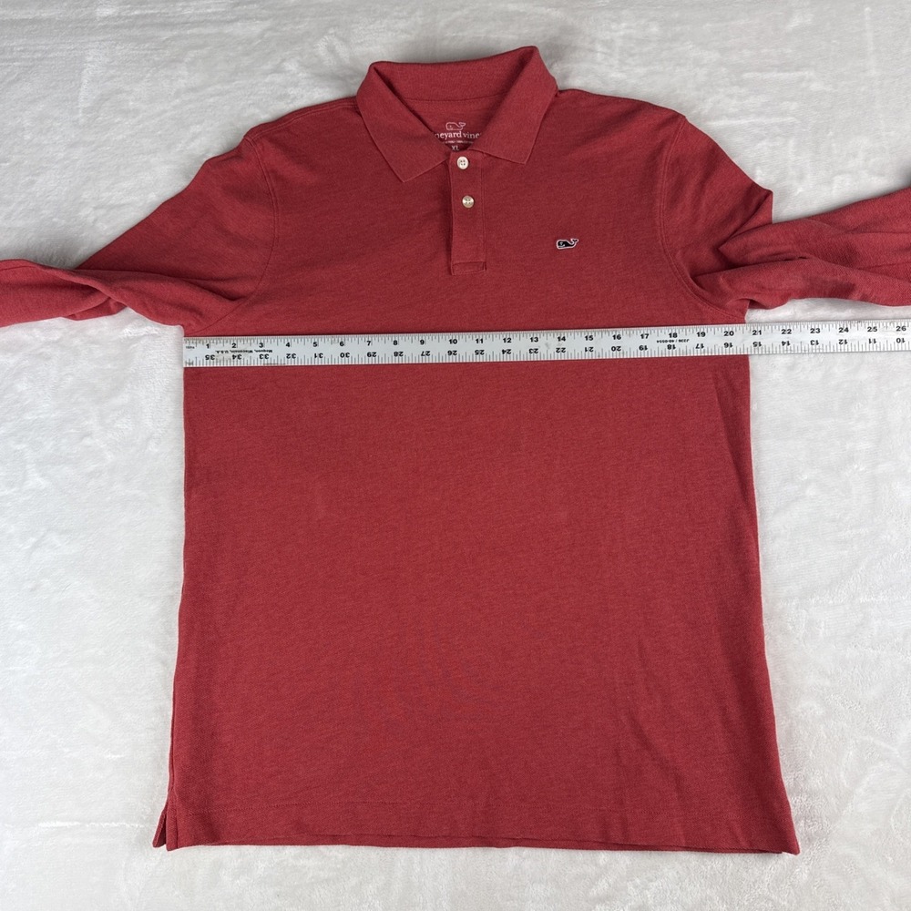 Vineyard Vines Long Sleeve Whale Polo Shirt Youth XL Red Classic Fit Casual - Picture 6 of 6